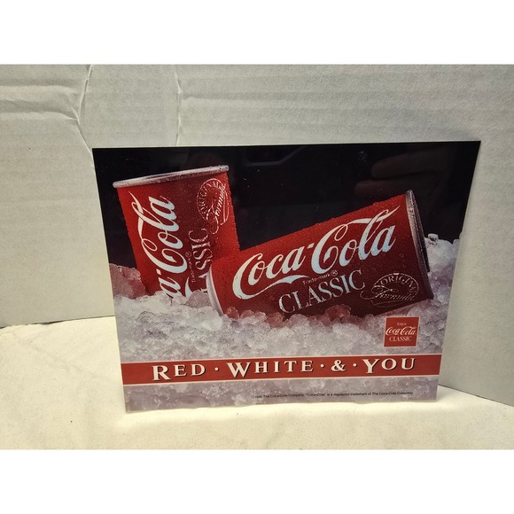 Coca-Cola Other - Vintage 1986 Coca-Cola Classic Red White & You Soda Advertising Sign 8x6